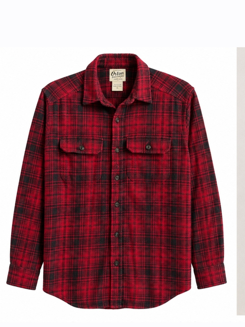 Orton Brothers Red Black Buffalo Plaid Flannel Shirt Men’s Large Heavyweight